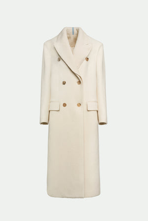 Zweireihiger Mantel aus Schurwollmischung