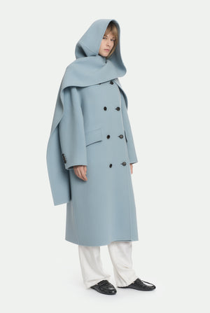 Coat in virgin wool and cashmere