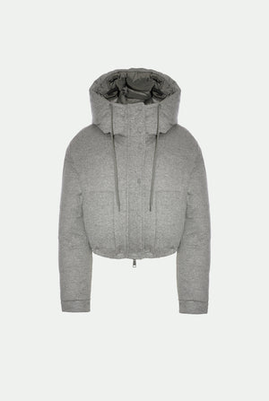 Piumino in misto cashmere e lana