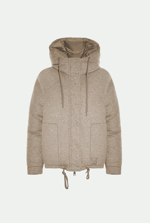 Reversible waterproof Cashmere and wool blend down jacket