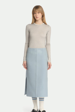 Tube skirt in virgin wool and cashmere