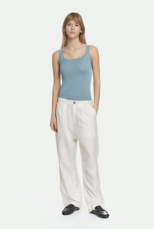 Pantalon cargo en soie