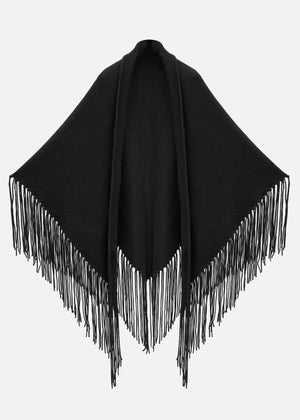 Mantella in cashmere da donna nel colore nero