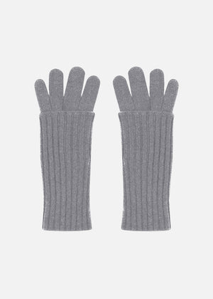 Guanti in cashmere nel colore grigio da donna