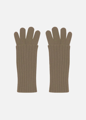 Guanti in cashmere nel colore beige da donna