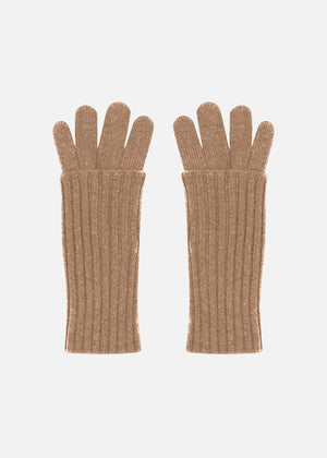 Guanti in cashmere nel colore beige da donna