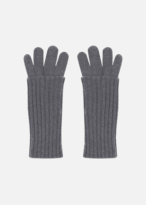 Guanti in cashmere nel colore grigio da donna