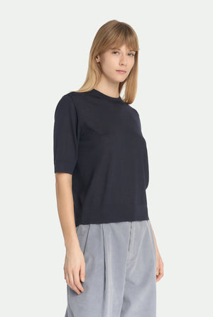 Crew neck in cashmere silk