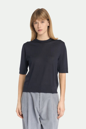 Crew neck in cashmere silk
