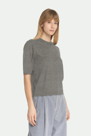 Crew neck in cashmere silk