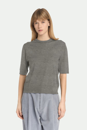 Crew neck in cashmere silk