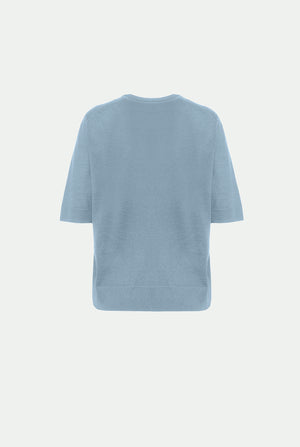 Jersey de cuello redondo de cachemira y seda