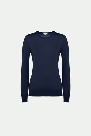 Rundhalspullover aus Kaschmir und Seide