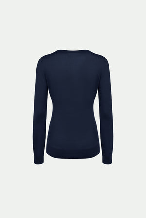 Rundhalspullover aus Kaschmir und Seide