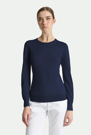 Rundhalspullover aus Kaschmir und Seide