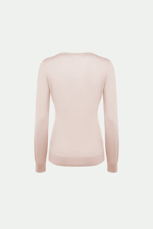 Rundhalspullover aus Kaschmir und Seide