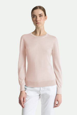 Rundhalspullover aus Kaschmir und Seide