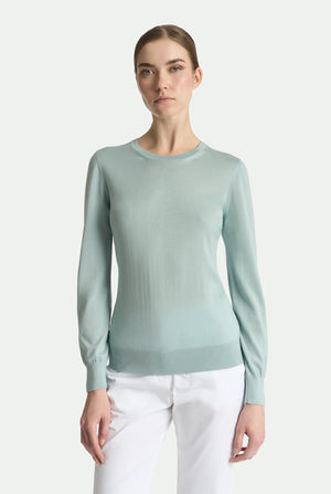 Rundhalspullover aus Kaschmir und Seide