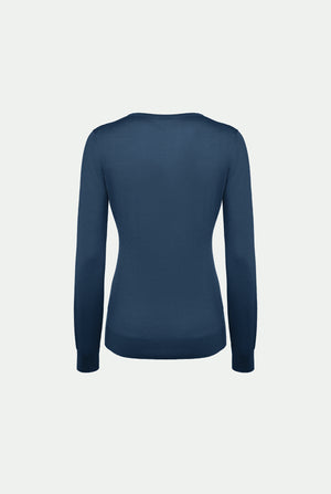 Rundhalspullover aus Kaschmir und Seide