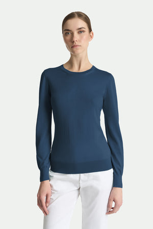 Rundhalspullover aus Kaschmir und Seide