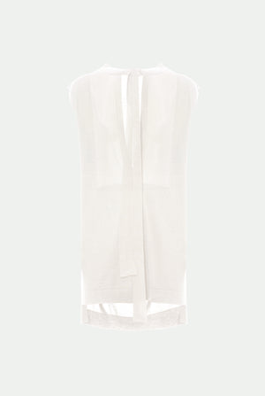 Maglia senza maniche in cashmere seta