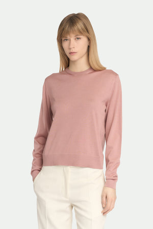 Crew neck in cashmere silk