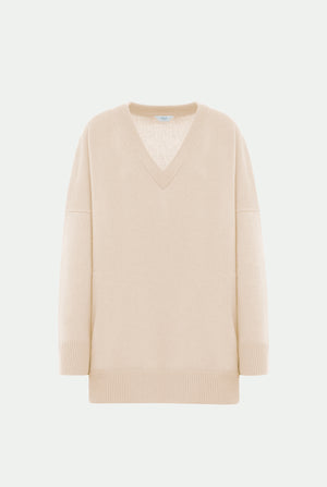 V neck sweater in luxury cashmere