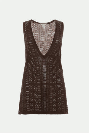 Top scollo V in cotone Makò