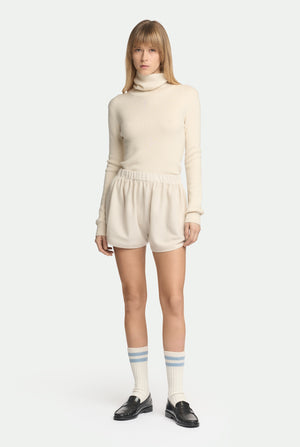 Maglia collo alto in cashmere seta