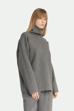 Rollkragenpullover aus Kaschmir und Seide