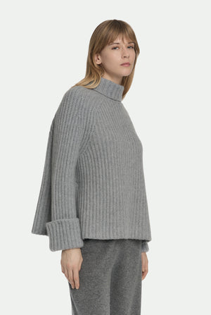 Raglan ribbed Cashmere turtle-neck