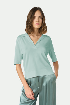 Polo in cashmere silk