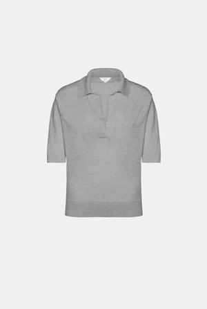 Cashmere and silk polo shirt