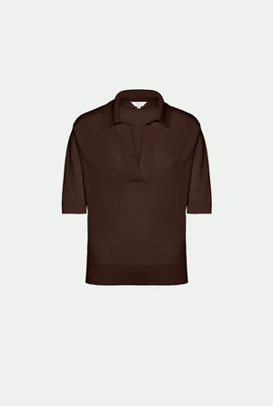 Cashmere and silk polo shirt