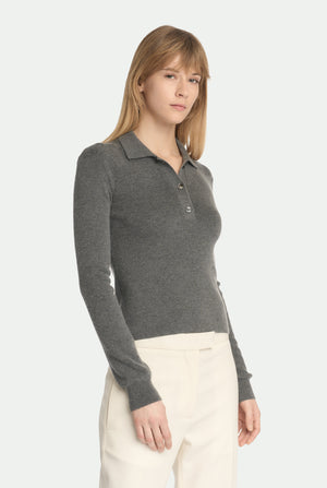 Polo de canalé de cachemira y seda