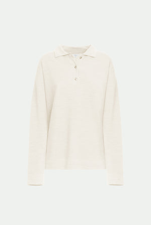 Piqué polo in virgin wool and silk