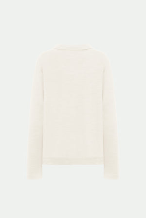 Piqué polo in virgin wool and silk