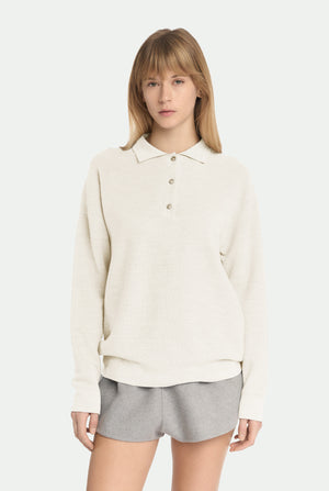 Piqué polo in virgin wool and silk