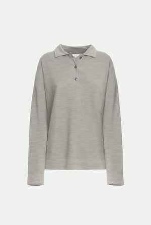 Polo piqué in lana vergine e seta