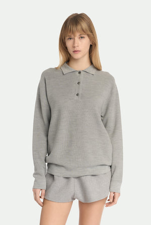 Polo in Piqué-Strick aus Schurwolle und Seide