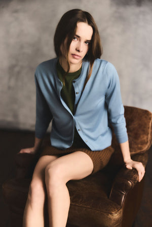 Cardigan in cashmere seta