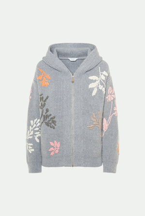 Luxury cashmere Camelia bomber jacket