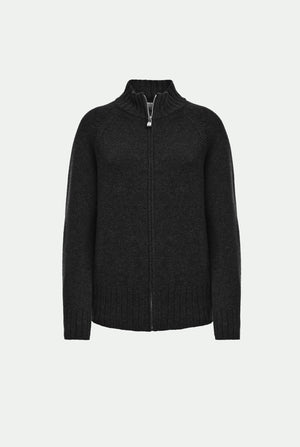 Bomber zip raglan in luxury cashmere