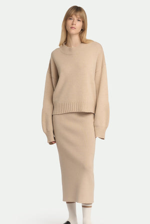 Ribbed skirt in luxury cashmere