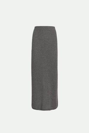 Gonna a costina in cashmere seta