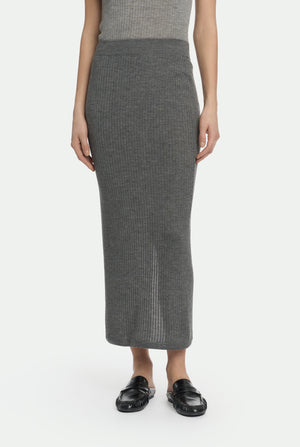 Ribbed skirt in cashmere silk