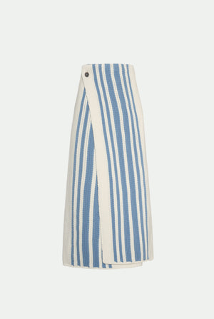 Gonna con intarsio in lana vergine e cashmere