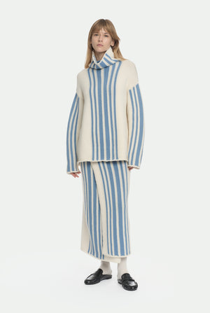 Tube skirt with inlay in virgin wool and cashmere