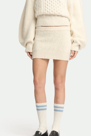 Aran miniskirt in luxury cashmere and wool