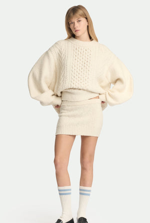Aran miniskirt in luxury cashmere and wool